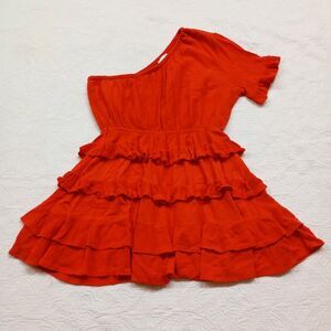 Skylar Madison Dress Womens M One Sleeve Western Mini With ruffles.